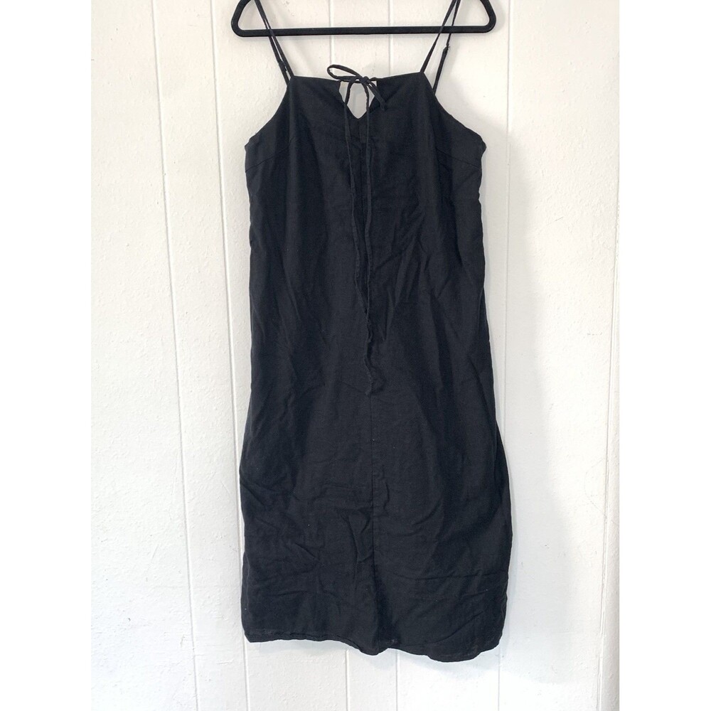 Universal Thread Womens XL Dress Black MIDI Linen Blend Sleeveless Sundress